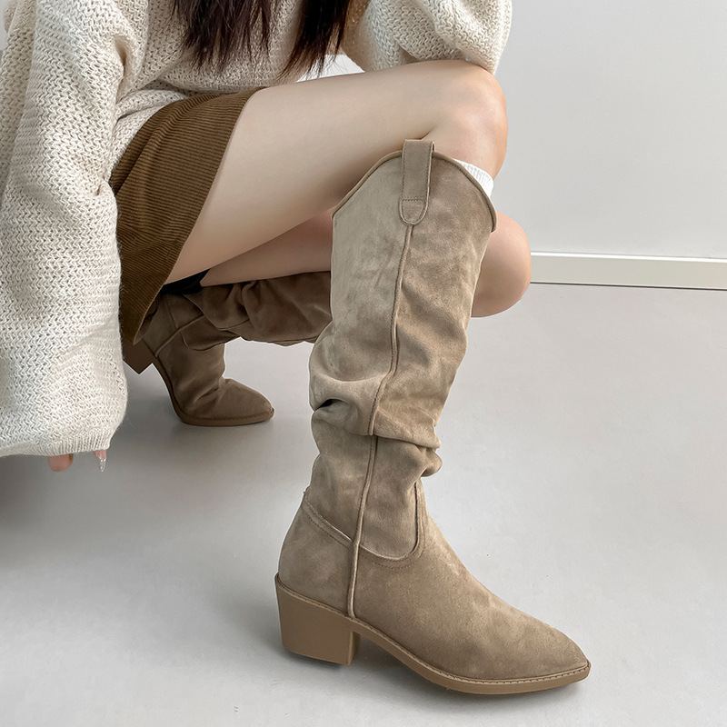 Retro suede knight boots for 2 - Sock Boot Women recension och pris