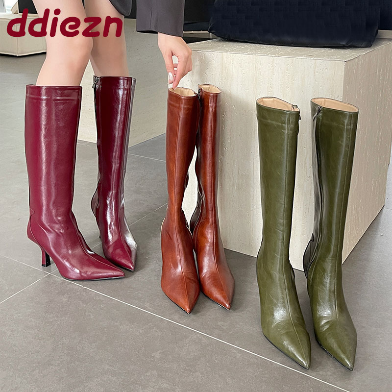 Fashion Pointed Toe Ladies Kne - Women'S Shoes Big Feet recension och pris