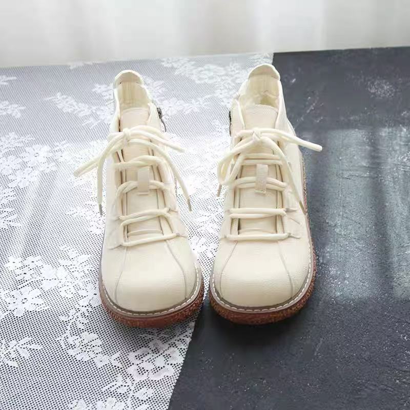 Careaymade-Vintage Lace Up boo - Women'S Shoes Big Feet recension och pris
