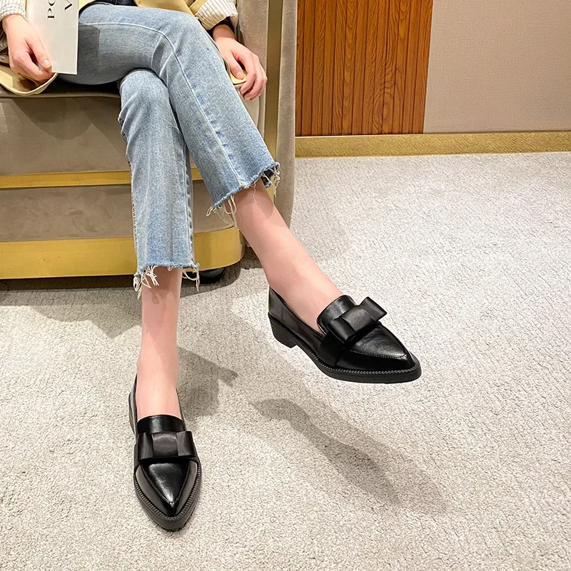 Retro Bowknot Oxfords Woman Th - Women Shoes Loafers recension och pris