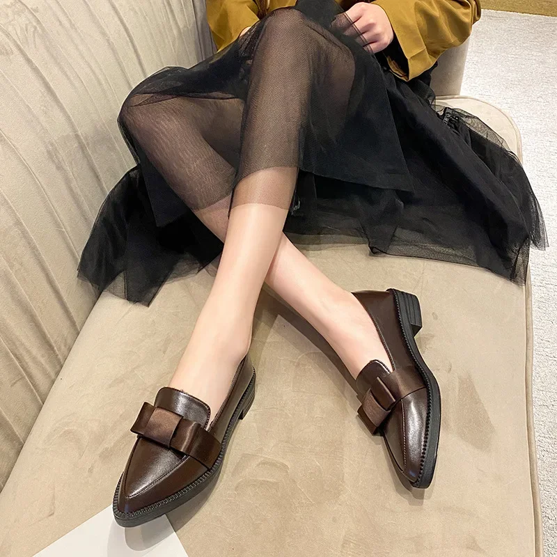 Retro Bowknot Oxfords Woman Th - Women Shoes Loafers recension och pris