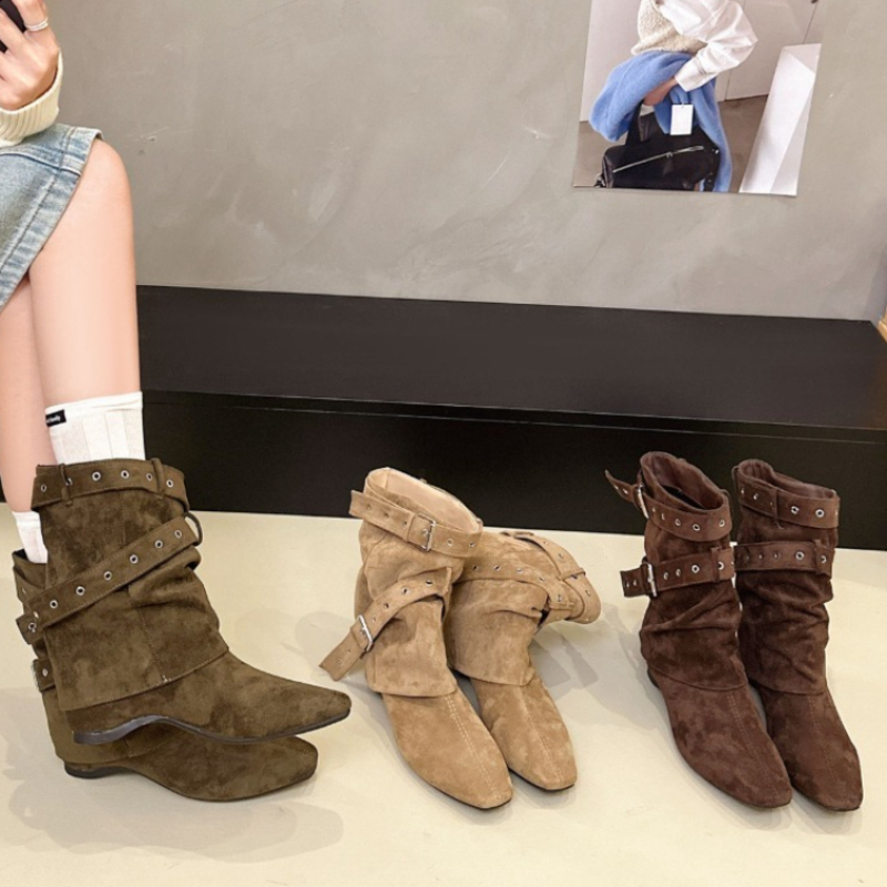 Women Faux Suede Short Boots M - Western Cowgirl Boot recension och pris