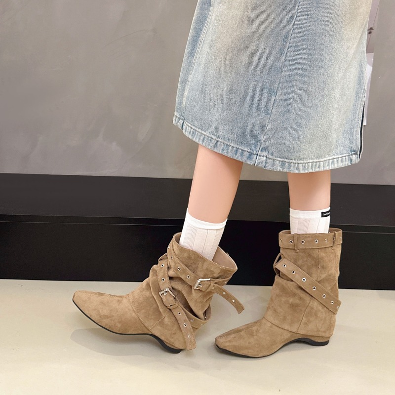 Women Faux Suede Short Boots M - Western Cowgirl Boot recension och pris