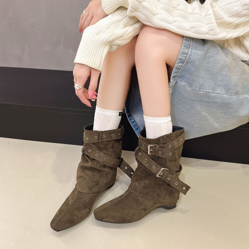 Women Faux Suede Short Boots M - Western Cowgirl Boot recension och pris