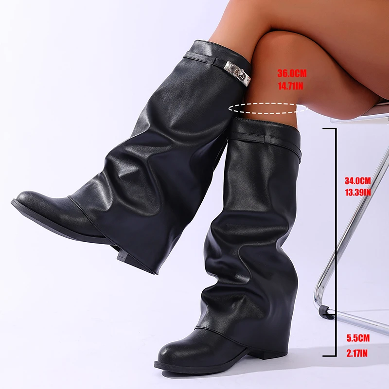 Brand Design Black Pu Leather  - Women'S Shoes Wide Width recension och pris