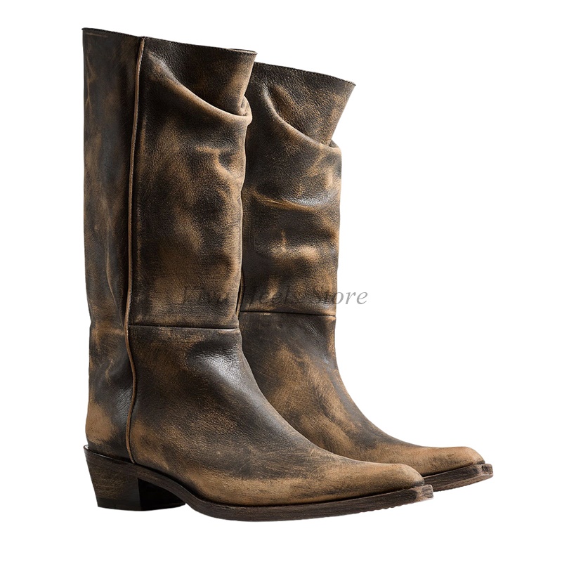 Vintage Leather Chunky Heel Mi - Women'S Shoes Big Feet recension och pris