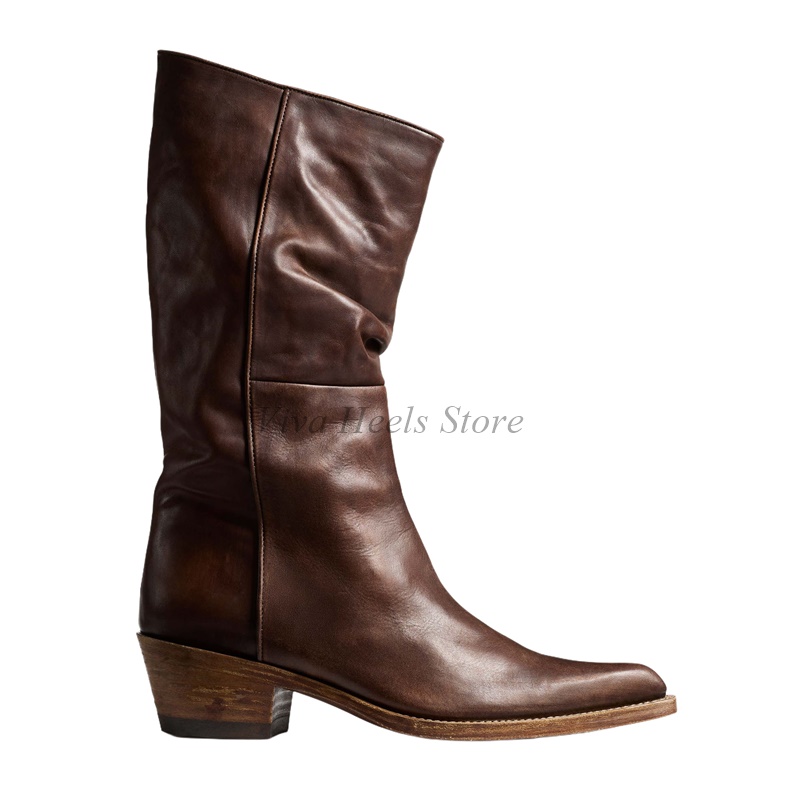 Vintage Leather Chunky Heel Mi - Women'S Shoes Big Feet recension och pris